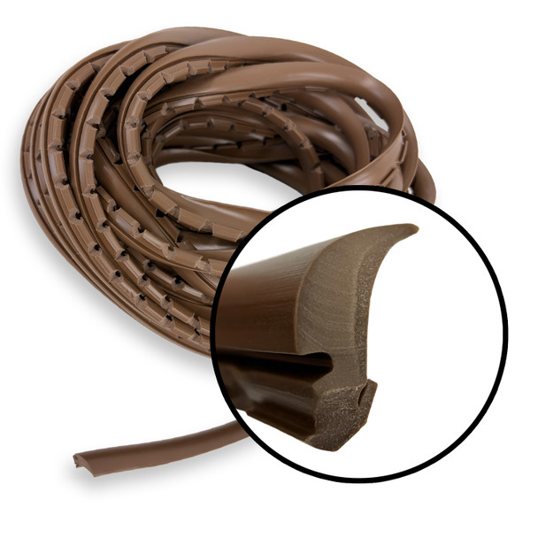 Sommerfeld's Fruitwood (Light Brown) Vinyl Glass Retainer Molding For Securing Glass in your Cabinet Doors and other applications
