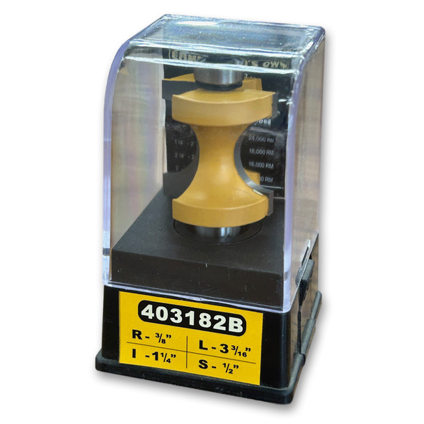 Sommerfeld Bull Nose w/Bearing Router Bit Woodworking Tool 3/8CR,1-1/4CD,1-1/4CL,3-3/16OL,1/2SH