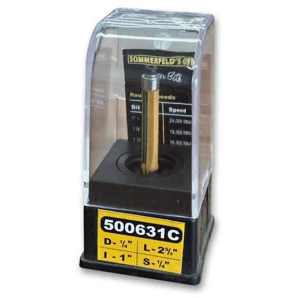 Flush Trim Bit w/Bearing 1/4CD,1CL.2-5/8OL,1/4SH