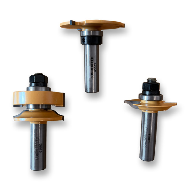 Sommerfeld 3-Pc Ogee Glass Panel Router Bit Woodworking Tool Set