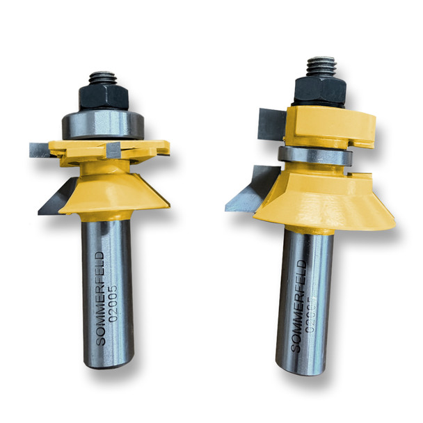 Sommerfeld V-Tongue & Groove Router Bit Set Woodworking Tool 1 3/4OD,3/4-7/8TH,1/2SH Sommerfeld V-Tongue & Groove Router Bit Set Woodworking Tool 1 3/4OD,3/4-7/8TH,1/2SH