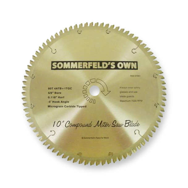 Sommerfeld's Own 10 Compound Miter Saw Blade Woodworking Tool