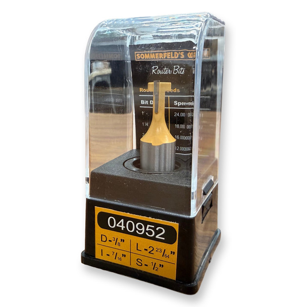 Sommerfeld Keyhole Router Bit Woodworking Tool 3/8CD,3/16SMCD,7/16CL,3/16CEL,2-23/64OL,l/2SH