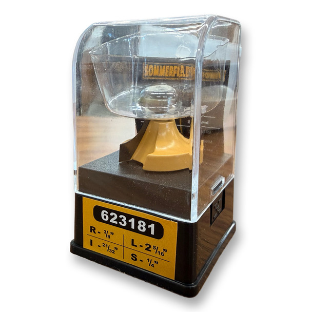 Sommerfeld Roundover Router Bit Woodworking Tool w/Bearing3/8CR,1-1/4CD,21/32CL,2-5/16OL,1/4SH