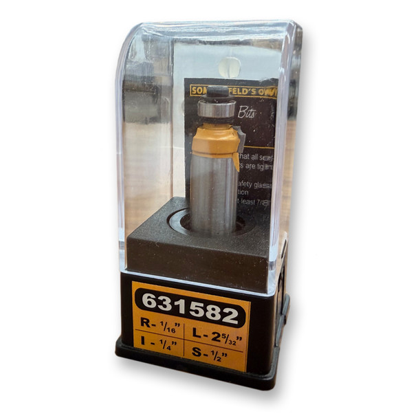 Sommerfeld Beading Router Bit Woodworking Tool w/Bearing 1/16CR,5/8CD,1/4CL,2-5/32OL,1/2SH