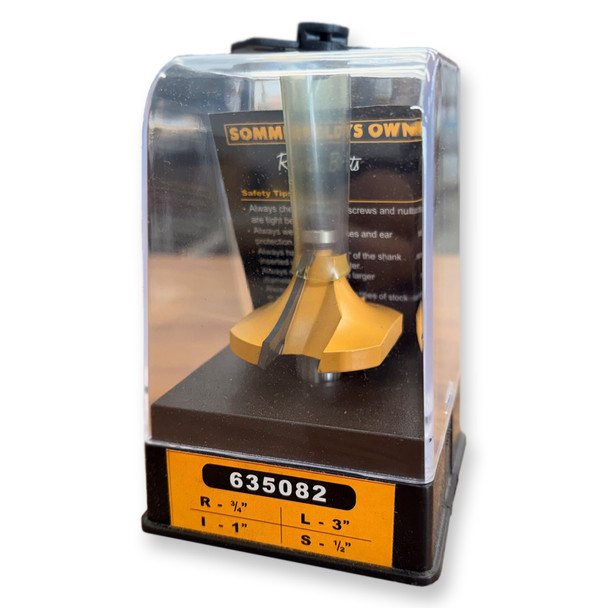 Sommerfeld Beading Router Bit Woodworking Tool w/Bearing 3/4CR,2CD,1CL,3OL,1/2SH