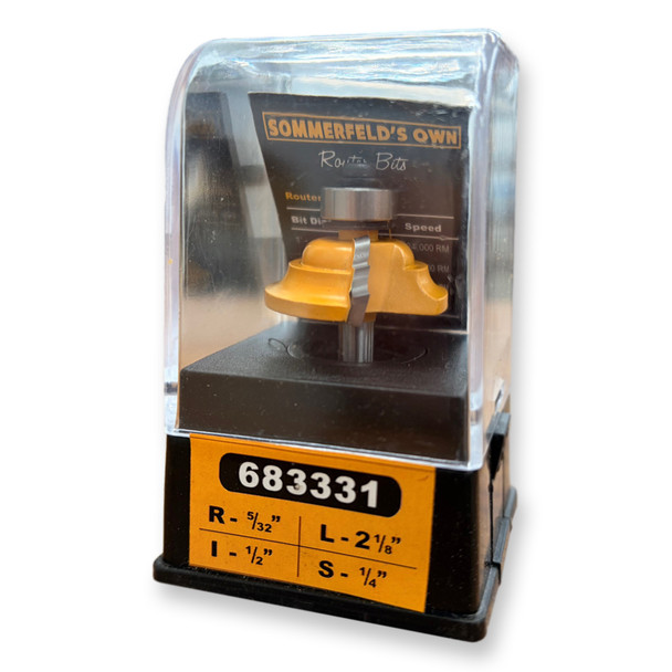 Sommerfeld Classical Router Bit Woodworking Tool 5/32CR,1-5/16CD,1/2CL,2-1/8OL,1/4SH,1/2Bearing