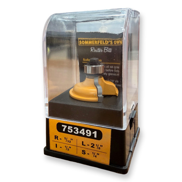 Sommerfeld Ogee Router Bit Woodworking Tool w/Fillet w/Brg5/32CR,3/16CR,1-3/8CD,1/2CL,2-1/8OL,1/4SH