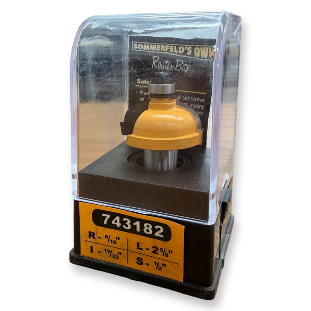 Sommerfeld Cove Router Bit Woodworking Tool w/Fillet w/3/8Brg5/16CR,1 1/4CD,19/32CL,2 5/8OL,1/2SH