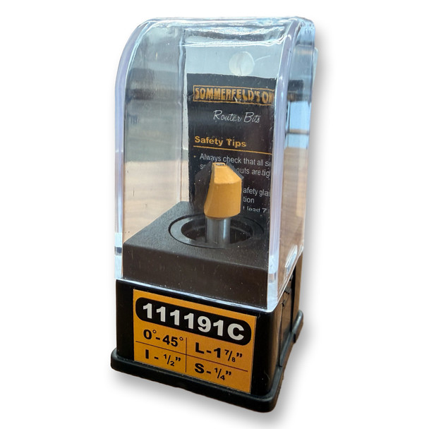 Sommerfeld Combination Trimmer Router Bit Woodworking Tool 0-45*CA,15/32CD,1/2CL,1-7/8OL,1/4SH