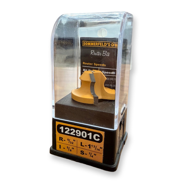 Sommerfeld 135* Edge Molding Router Bit Woodworking Tool 5/32CR,1-1/8CD,5/8CL,1-13/16OL