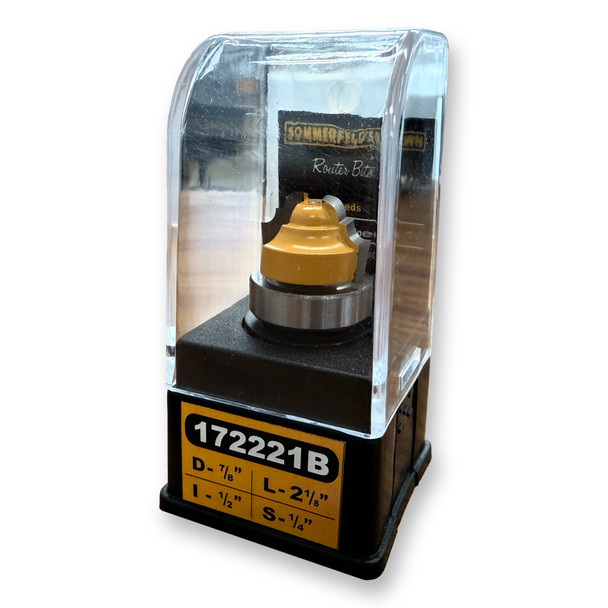 Sommerfeld Classical Plunge Cut-Top Router Bit Woodworking Tool w/Bearing1/8CR,7/8CD,1/2CL,2-1/8OL,1/4SH