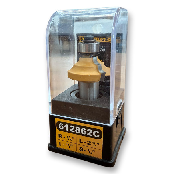 Sommerfeld Double Roundover Router Bit Woodworking Tool w/Bearing 5/32CR,1-1/8CD,1/2CL,2-1/4OL,1/2SH