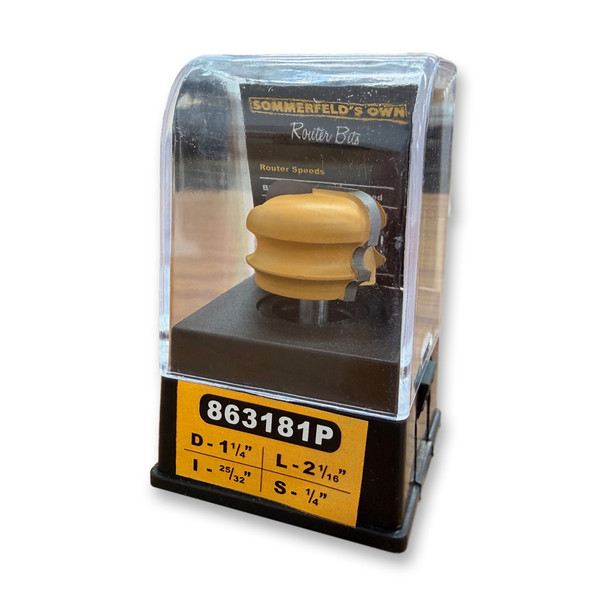 Sommerfeld Arch. Molding Profile Router Bit Woodworking Tool 1 1/4CD,25/32CL,2 1/16OL,1/4SH