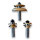 Sommereld 3-Pc Junior Cove Raised Panel Router Bit Set Woodworking Tool