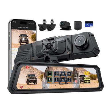 The Legend 4CH Rear-View Mirror Dash Cam | 4-Channel Front + Rear