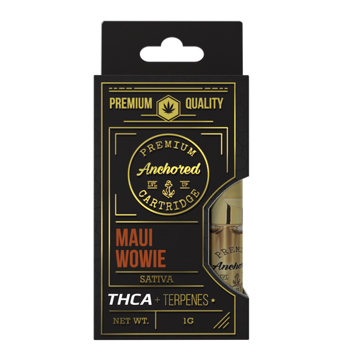 Anchored Cannabis Co. 1g THCA Vape Cartridge - Maui Wowie.  thca disposable vape,