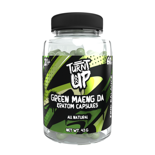 Turnt Up - Kratom - Green Maeng Da Capsules - 60 CT Buy kratom capsules