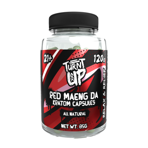 Turnt Up - Kratom - Red Maeng Da Capsules - 120 CT  Kratom capsules dosage