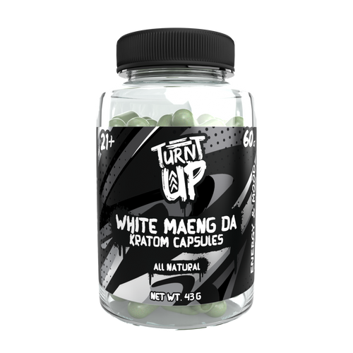 Turnt Up - Kratom - White Maeng Da Capsules - 60 CT Kratom capsules