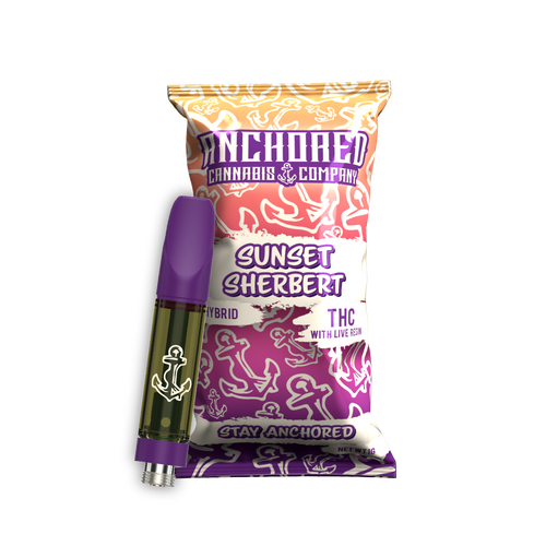 Anchored Cannabis Co 1g THCA Vape Cartridge - Sunset Sherbert vape cartridge