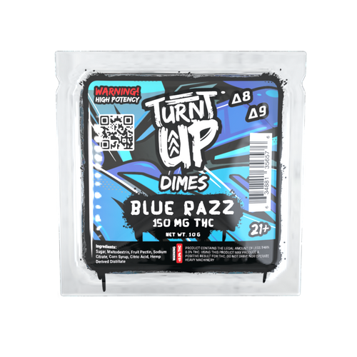 Turnt Up - Dime Gummy - Blue Razz THC gummy