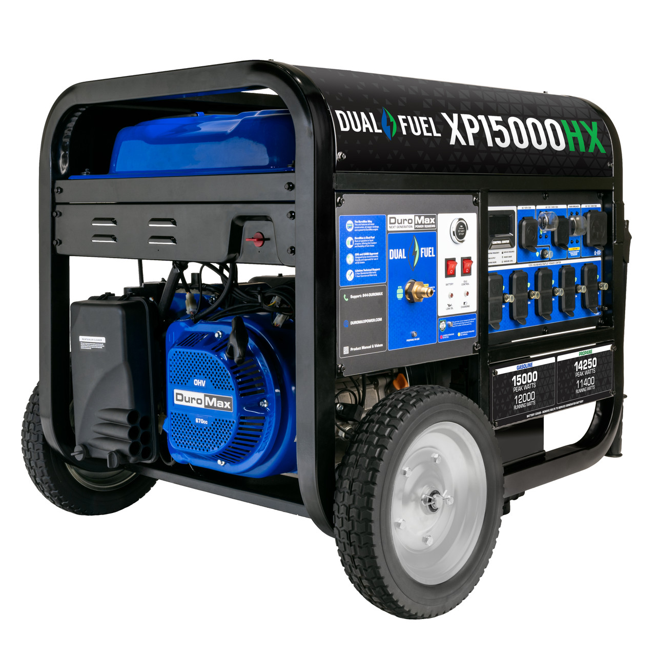 DuroMax XP15000HX | 12000W Electric Start Dual Fuel Portable
