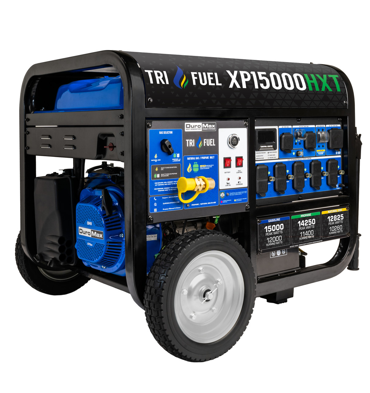 DuroMax XP15000HXT | 12000W Electric Start Tri-Fuel Portable