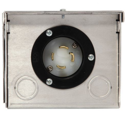 Generac 6343 30A Raintight Aluminum Power Inlet Box for NEMA L14-30 Plugs