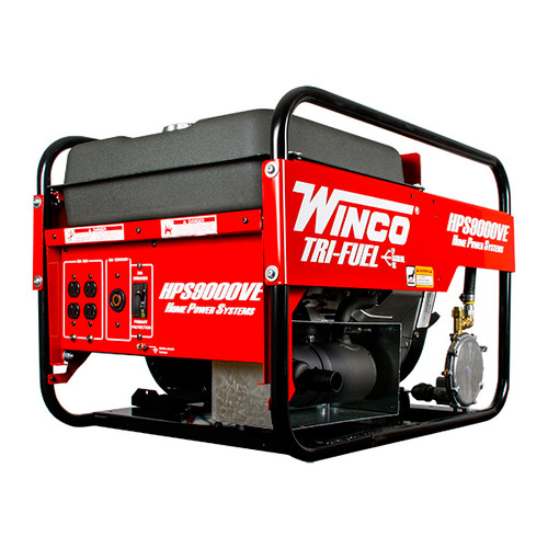 Winco HPS9000VE 8000W Electric Start Portable Tri-Fuel Generator