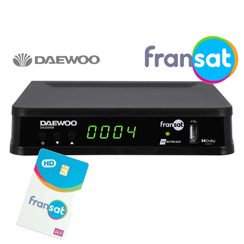 New in Stock! Daewoo DA33S40B FRANSAT HD Satellite Receiver and Card! 