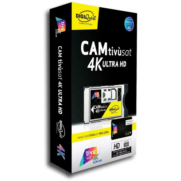 Tivusat DigiQuest Official Italian TV 4K UHD Ready CAM and Activated Card