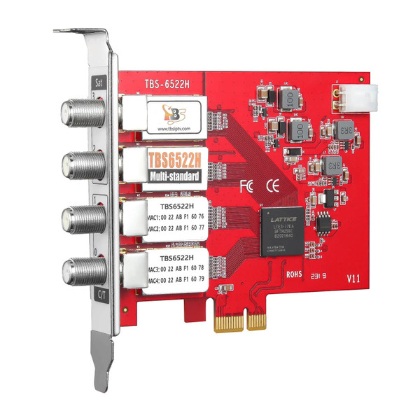 TBS6522H Multi Standard Quad TV Tuner (2SAT/2TER) PCI Express Card