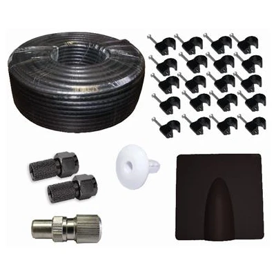 Satellite Aerial RG6 Coax Cable Kit Black 25m