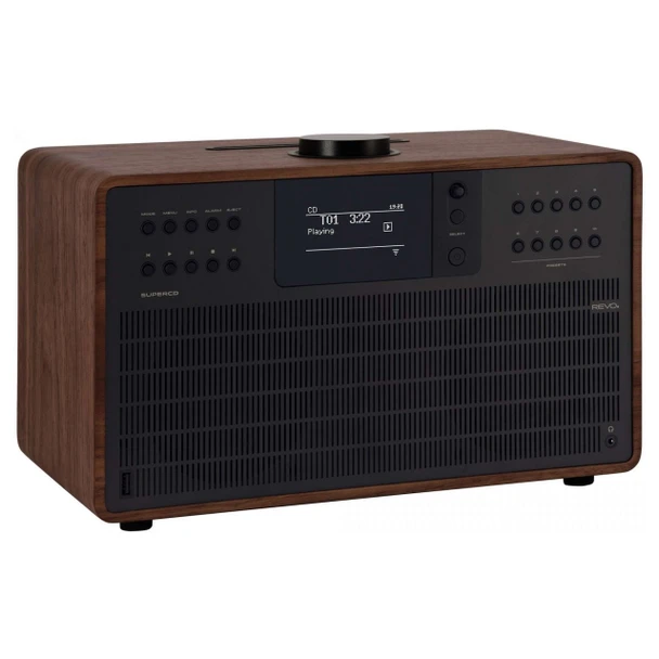 REVO SuperCD DAB+ FM Radio with Bluetooth Internet USB Walnut/Black