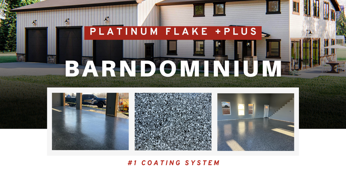 Barndominium Floor Transformed with Platinum Flake +Plus System