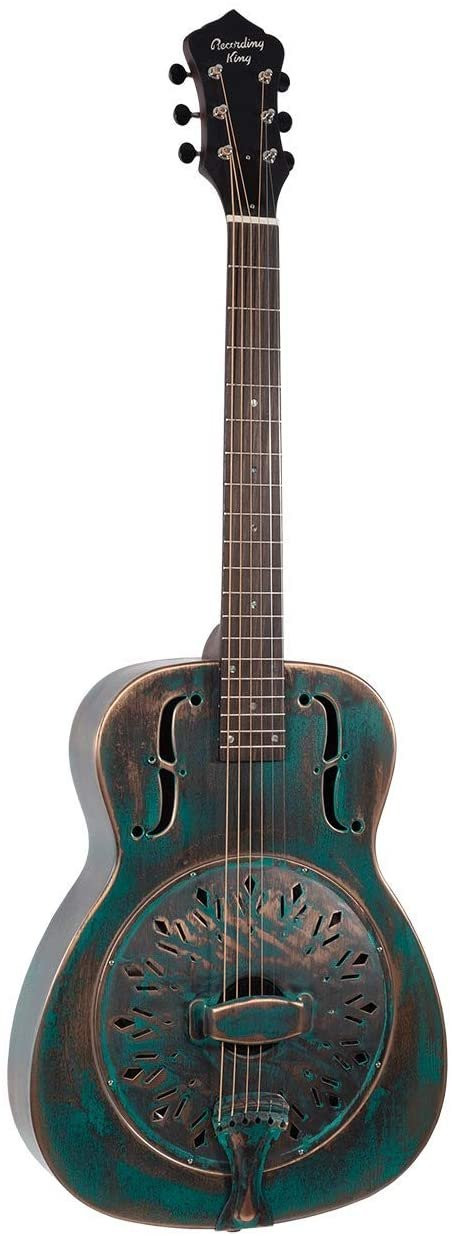 Recording King 6 String Resonator Guitar, Right, Distressed