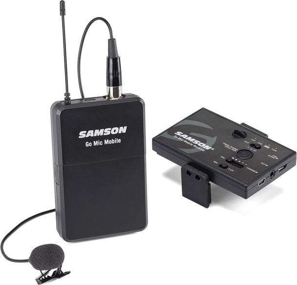 Samson Go Mic Mobile Professional Lavalier Wireless System for Mobile Video, Works with PC, iOS and Android Devices, Black