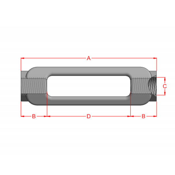 3/4" x 6" Turnbuckle Body Plain