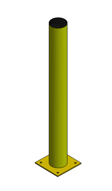 4-1/2" Diameter, 36" Tall Bollard (Yellow)