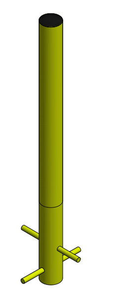 6" Diameter, 48" Tall Buried Bollard (Yellow)