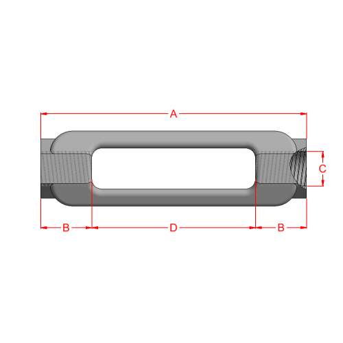 3/4" x 6" Turnbuckle Body Plain