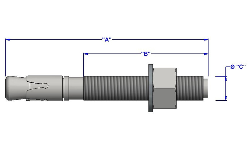 3/4"x6-1/4" Zinc Wedge Anchor (20 pack)