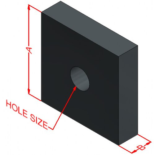 1/4"x3"x3" A36 Plate Washer Plain (box of 25)