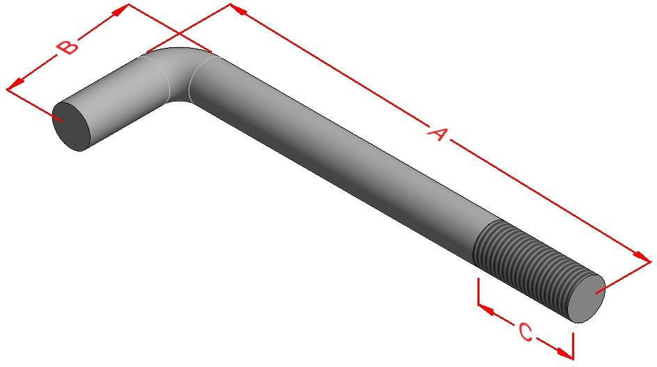 3/4"x18"x3"x4" Grade 55 Bent Anchor Bolt (500 pack)