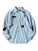 Picture No.2 of KAPITAL Chambray Black Cat Embroidery Work Shirt K1610LS226