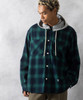 Picture No.11 of NUMBER (N)INE OMBRE CHECK FLANNEL HOODIE SHIRT / Ombre check flannel hoodie shirt F24NS002