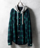 Picture No.31 of NUMBER (N)INE OMBRE CHECK FLANNEL HOODIE SHIRT / Ombre check flannel hoodie shirt F24NS002