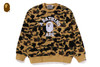 Picture No.1 of BAPE 1ST CAMO JACQUARD COLLEGE RELAX FIT CREWNECK SWEATSHIRT 1L30-113-307
