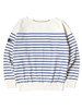 Picture No.3 of KAPITAL 12G Panel Border Knit Boat Neck Sweater (Santo Domingo Necklace) K2503KN123